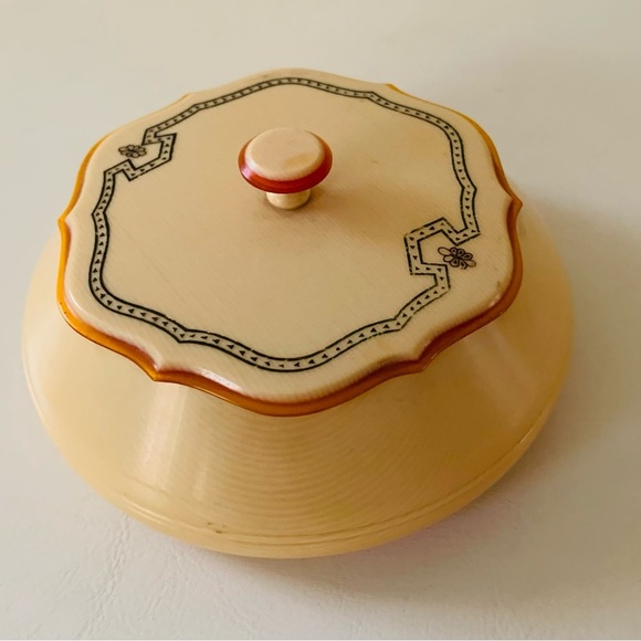 Other - Antique Cellular Dresser Vanity Powder Bowl Jar